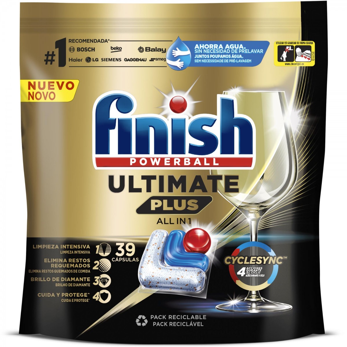 Finish Ultimate Plus 39 Pastillas para lavavajillas