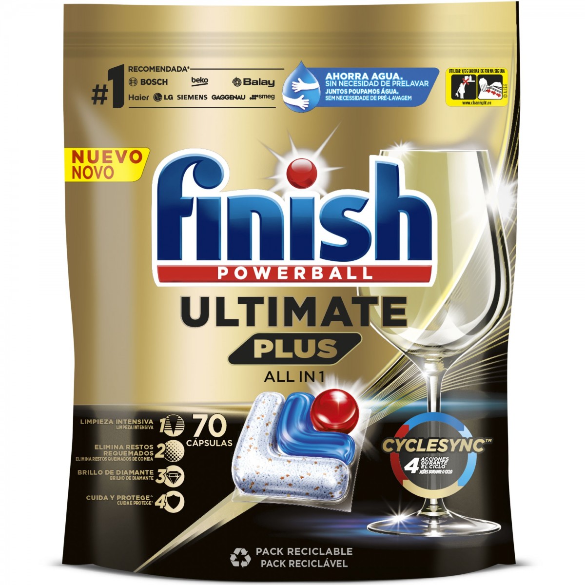 Finish Ultimate Plus 70 Pastillas para lavavajillas