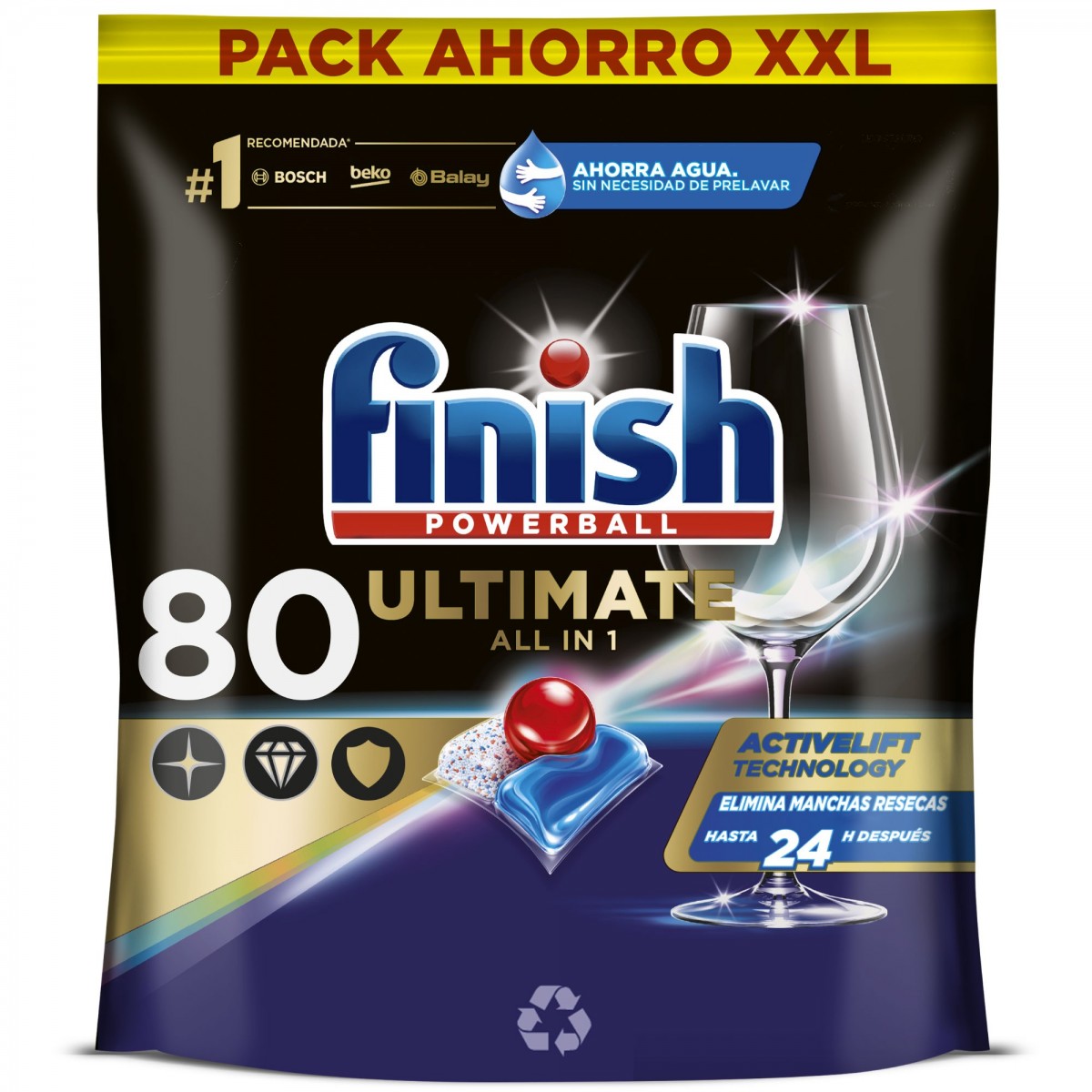 Finish Powerball Quantum Ultimate Pastillas para el lavavajillas Regular 80 pastillas