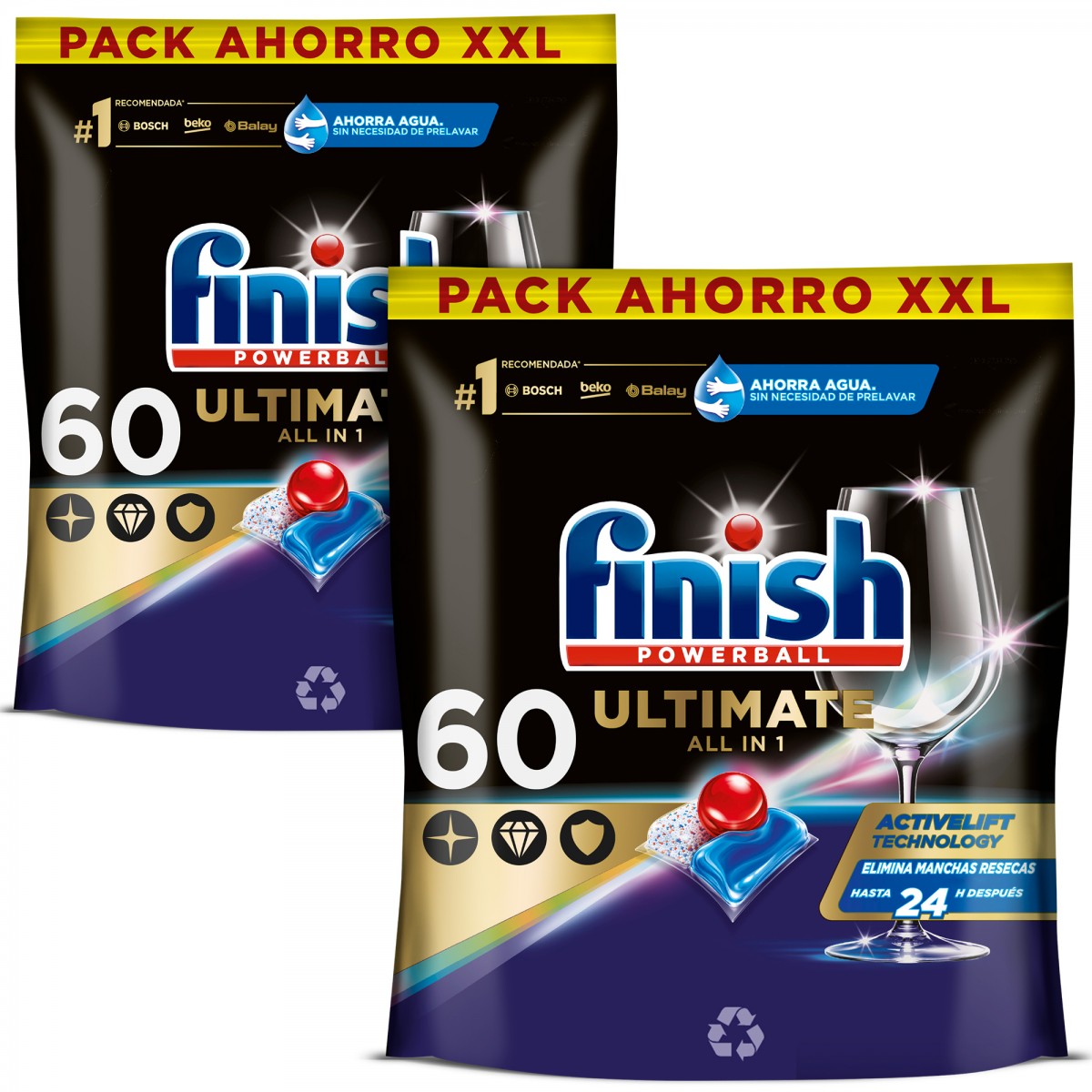 Finish Powerball Quantum Ultimate Pastillas para el lavavajillas Regular 120 pastillas