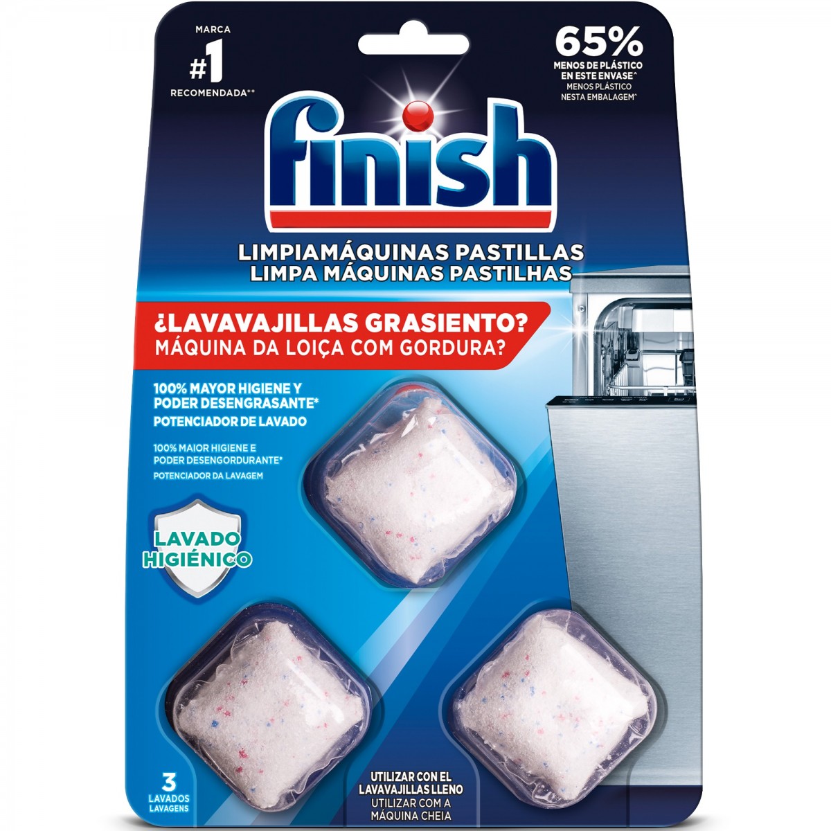 Finish Limpiamáquinas en pastillas - 6 lavados.